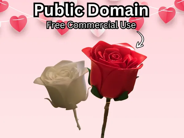 Rose sur tige facile à imprimer