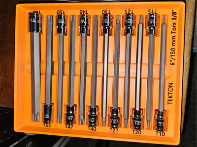 Tekton 6"/150-mm Torx sockets 3/8" drive (T10-T60)