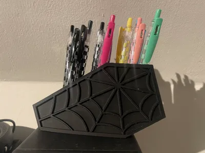 Spoopy Coffin Spiderweb Pen Box