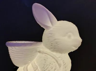 Cute Easter Bunny Figurine with Basket for Tealight Easter