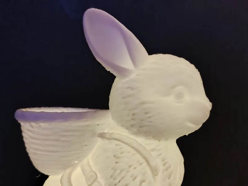 Süsse Osterhasen Figur mit Korb für Teelicht Oster