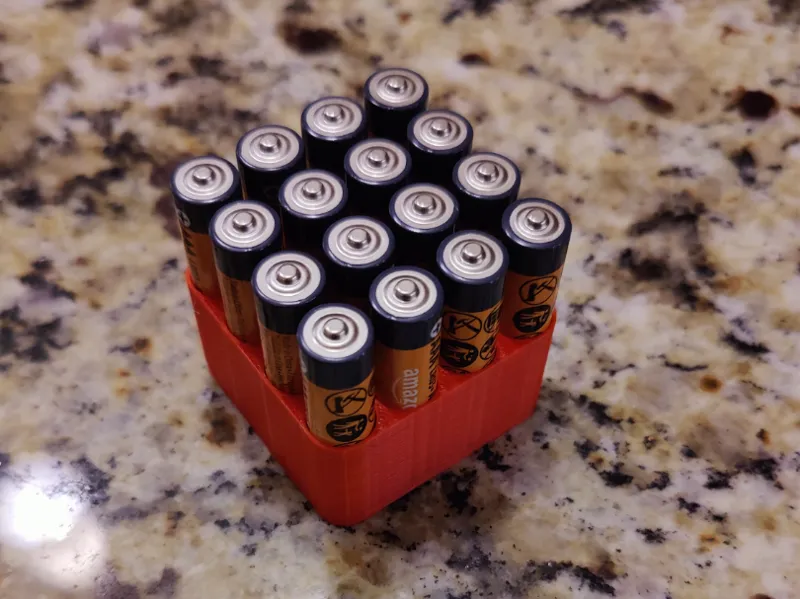 AAA Battery Holder – 16-Slot (4×4 Grid)