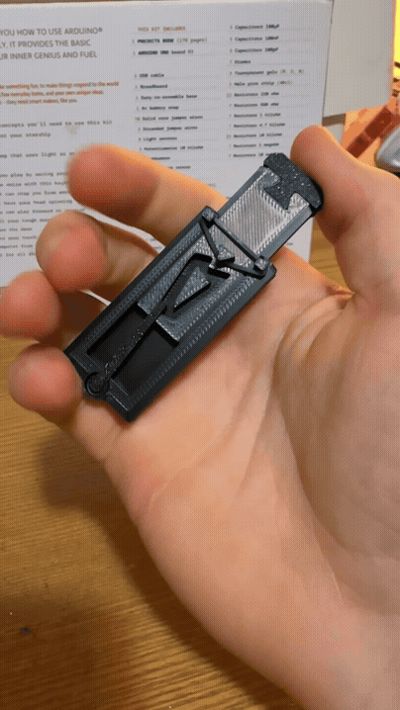 two position clicker fidget (elastic required)