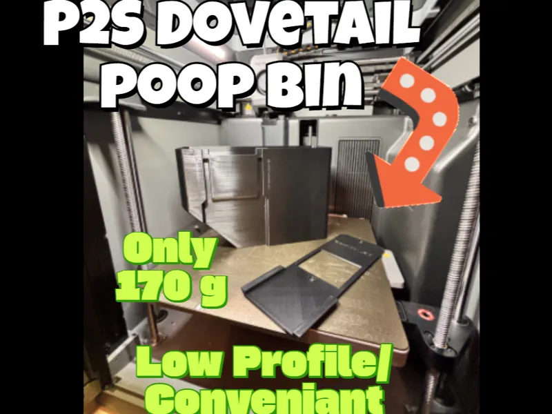 P2S Dovetail Poop Chute/Bin. ONLY 170 GRAMS!