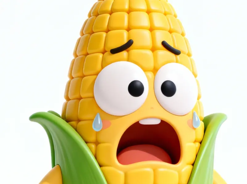 a figurine of corn with bulging eyes