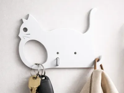 Cat Key Holder &Coat Hook with Wall Mounting Holes
