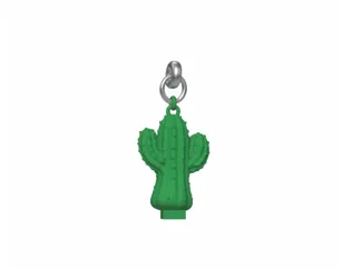 Small cactus-shaped zipper pull