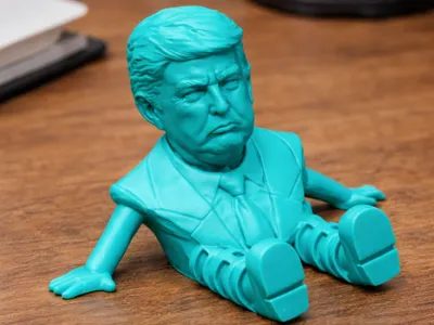 Trump with leg and hand.