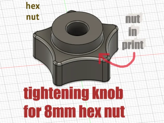 bouton de serrage pour ecrou hexa 8mm