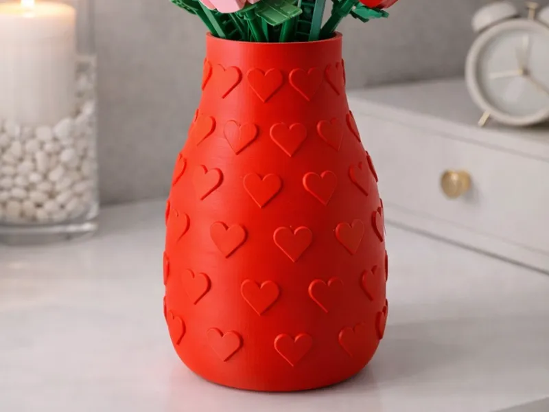 Heart patterned vase - valentines edition