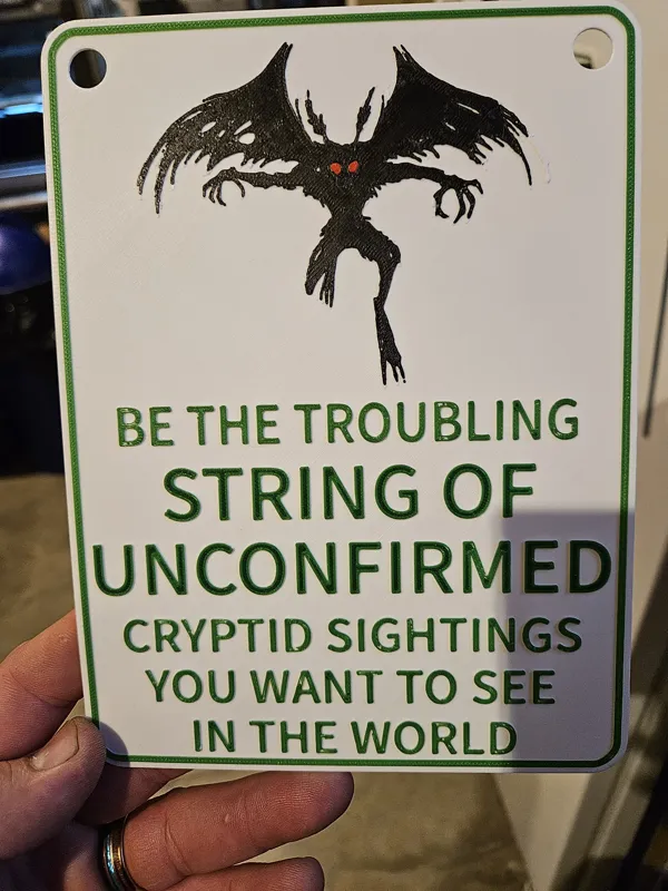 Mothman Cryptid Sign