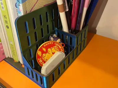 pen holder + storage + book nook