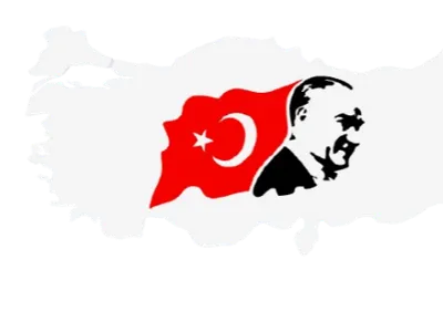 Turkish Flag and Atatürk Silhouette