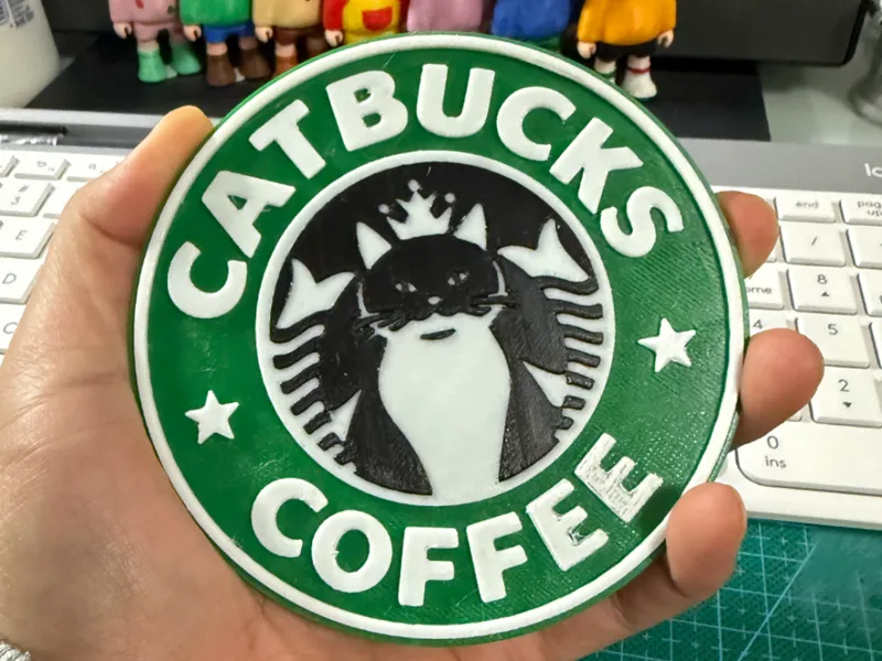 Catbucks杯垫，猫咪星巴克杯垫