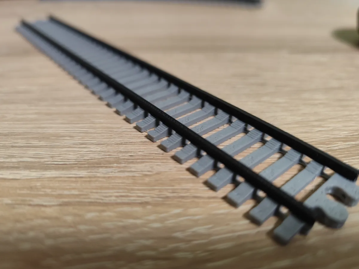 H0 scale rail (16.5 mm / 204mm long / direct rail) - Free 3D Print ...