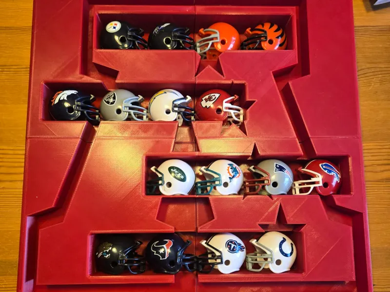 Mini NFL helmet display (AFC edition)