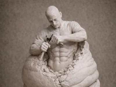 bodybuilder man model flexing