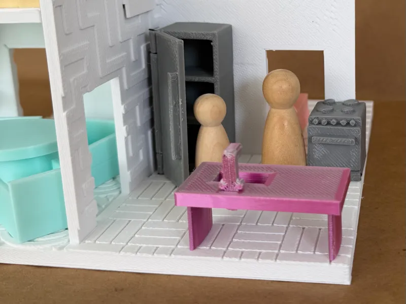 Dollhouse kitchen (sink, oven, fridge)