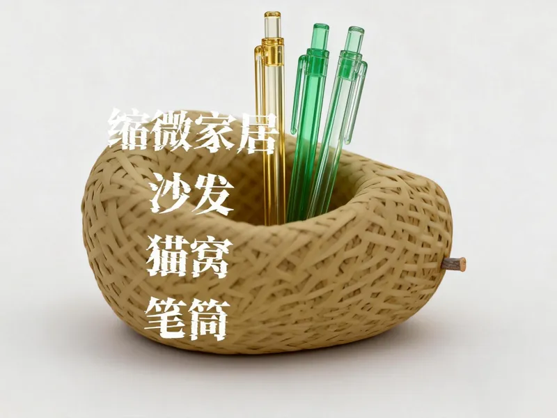 鸟巢笔筒玩具 缩微手办沙发 猫窝，缩微娃沙发，创意艺术雕塑收纳摆件