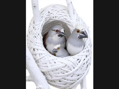 Bird's Nest Toy Decoration Storage Ornament Pen Holder Art Sculpture Desktop Ornament, Children, Miniature Toy, yarn