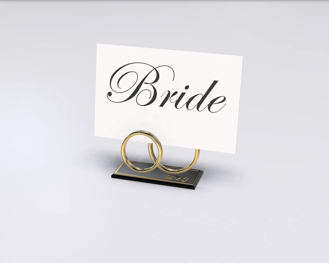 Wedding Rings Place Card Holder - Free 3D Print Model - MakerWorld