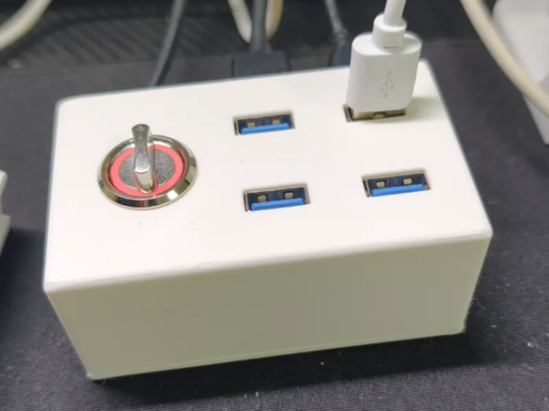 电脑旋钮开机+4口USB拓展器