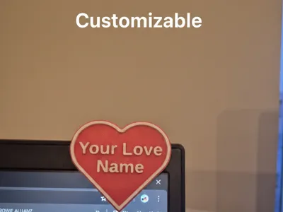 Personalized Valentine's Day Heart for Monitor