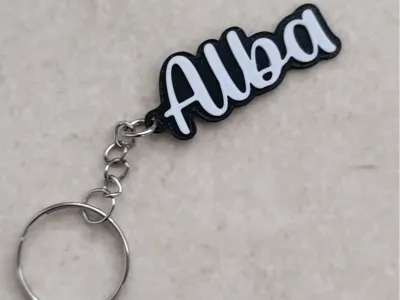 Embossed keychain with the name Alba
