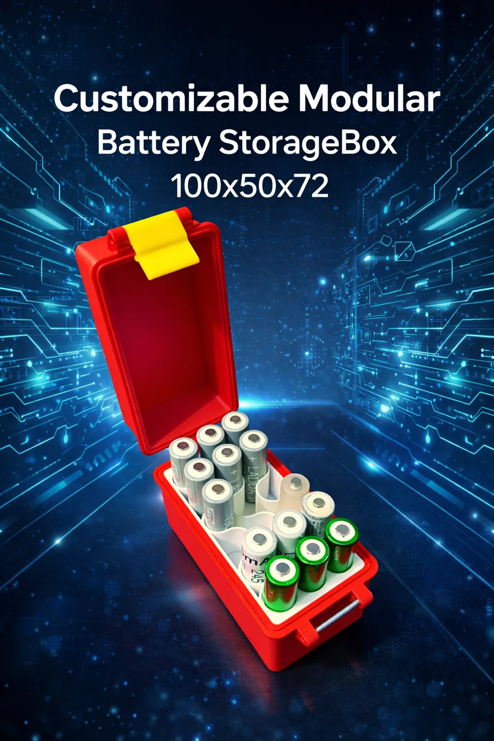 Customizable Modular Battery StorageBox 100x50x72 - Free 3D Print Model ...