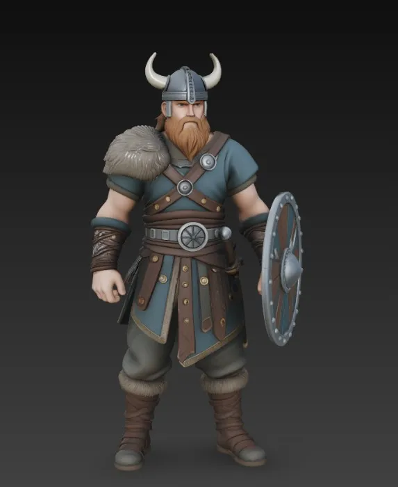 viking warrior with shield - Free 3D Print Model - MakerWorld
