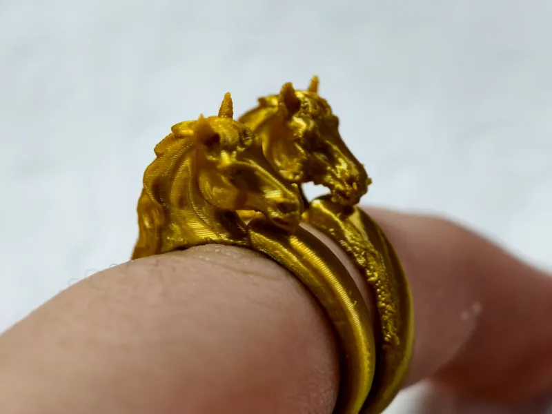 马年吉祥戒指/金马戒指/新年戒指/马年礼物/金戒指（仅需2.3g）