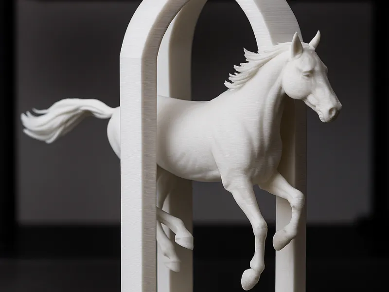 Horse between arches