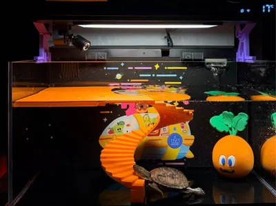 Xiaomi fish tank revolving staircase landscape turtle basking platform turtle tank Mayday style