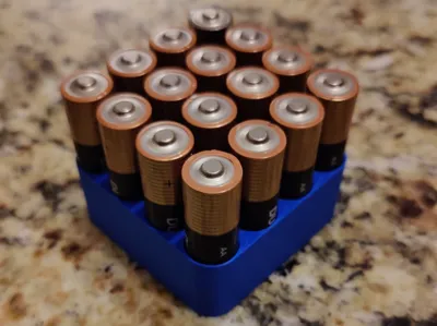 Compact AA Battery Holder – 16-Slot Organizer