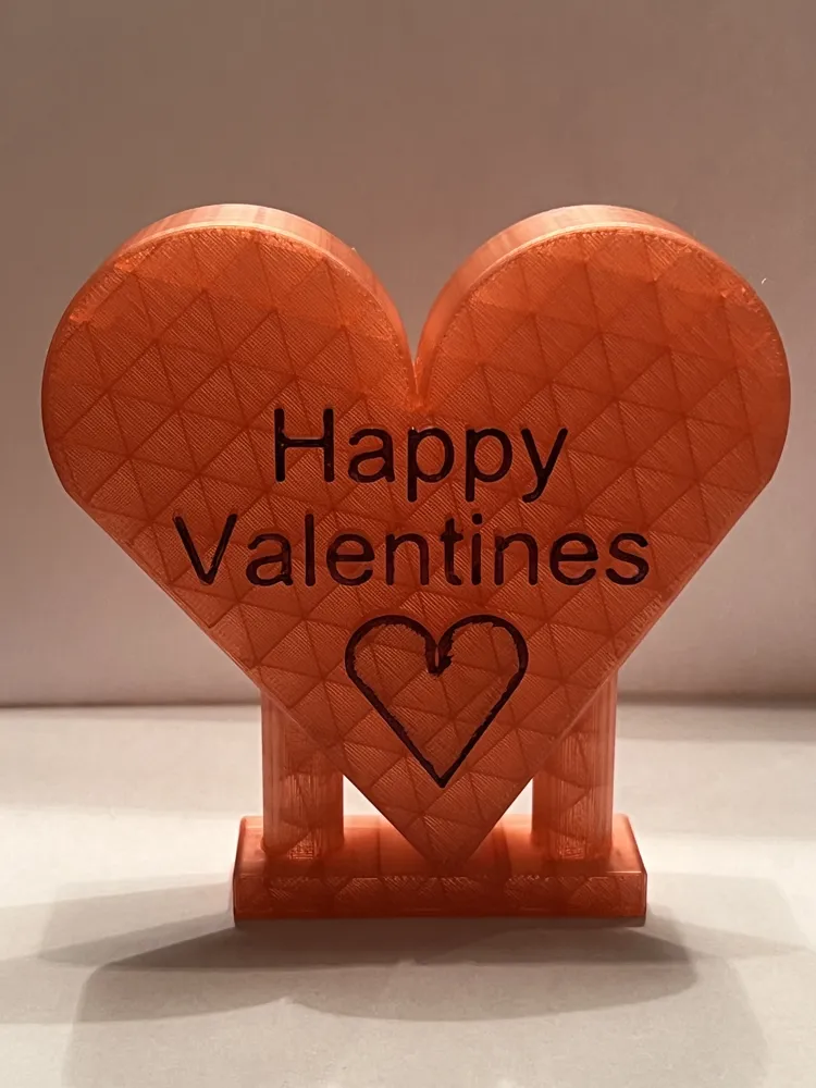 Happy valentines heart - Free 3D Print Model - MakerWorld