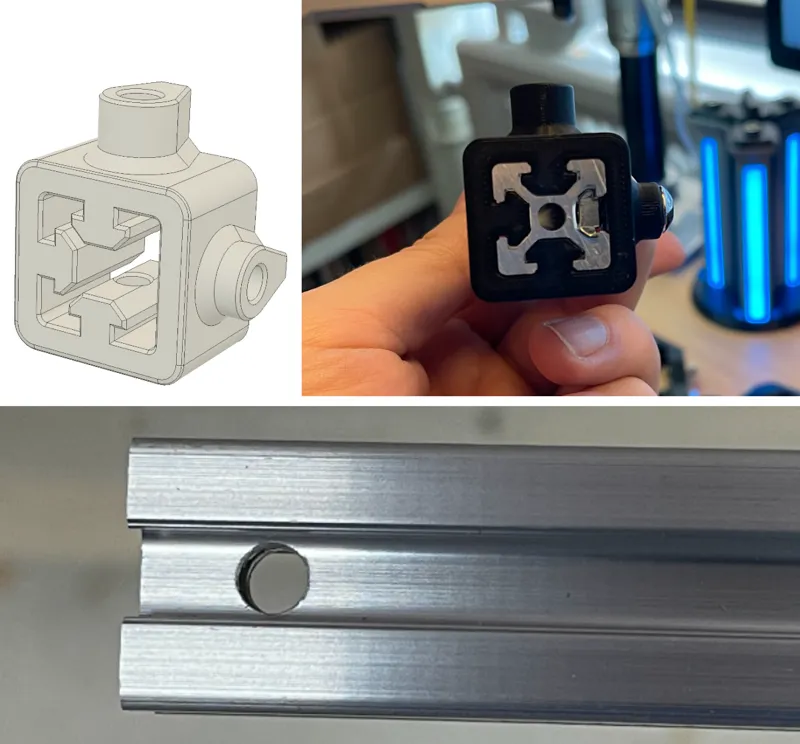Drill jig for 2020 extrusions