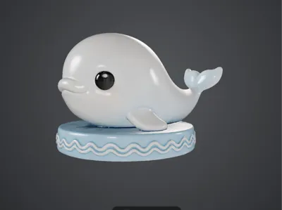 Cute Beluga Whale Model
