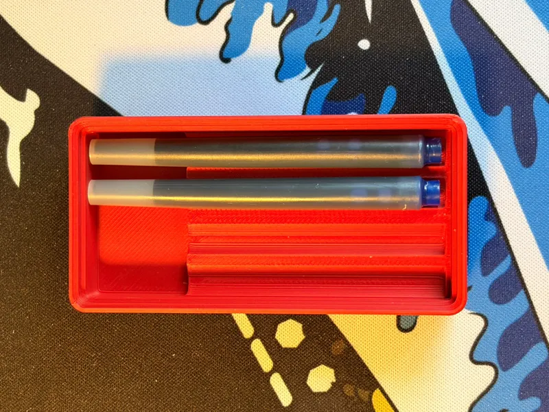 gridfinity box for longer fountain pen cartridges 
