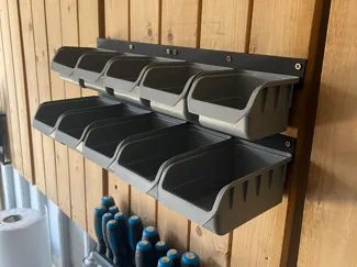 Stapelsicht/Sortierboxen Wandhalter