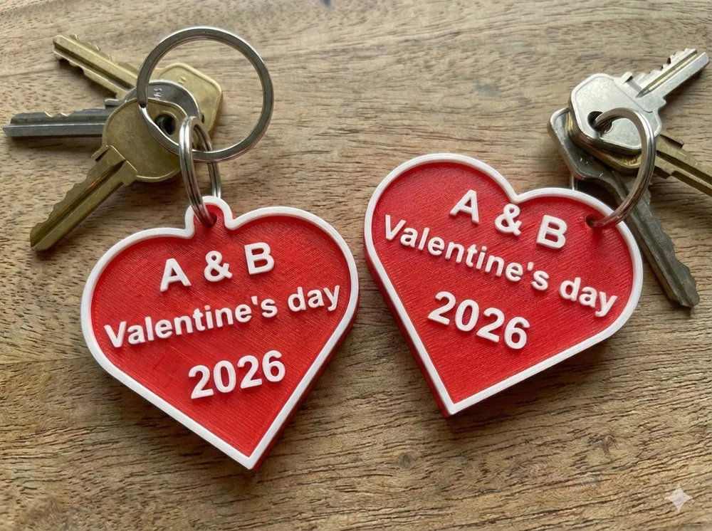 Customizable Heart Keychain – Valentine's Day - Free 3D Print Model ...