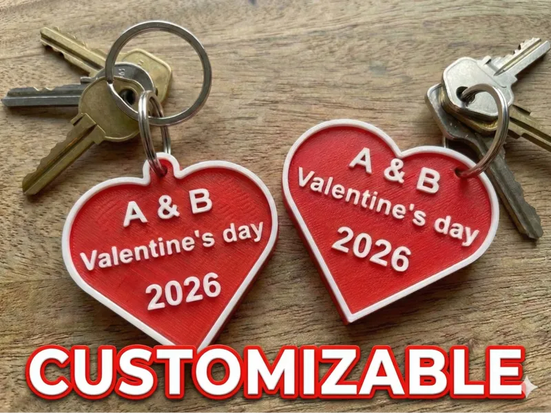 Customizable Heart Keychain – Valentine's Day 