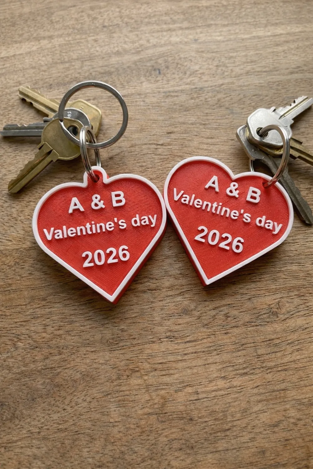 Customizable Heart Keychain – Valentine's Day - Free 3D Print Model ...