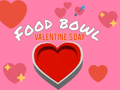 Valentine's day pet food bowl
