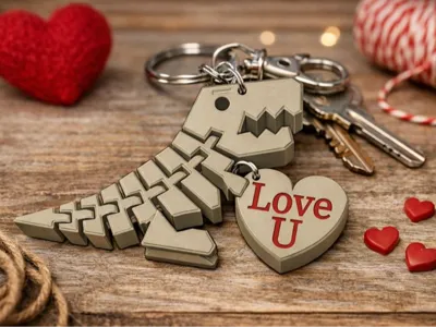 Valentines flexi rexi keychain