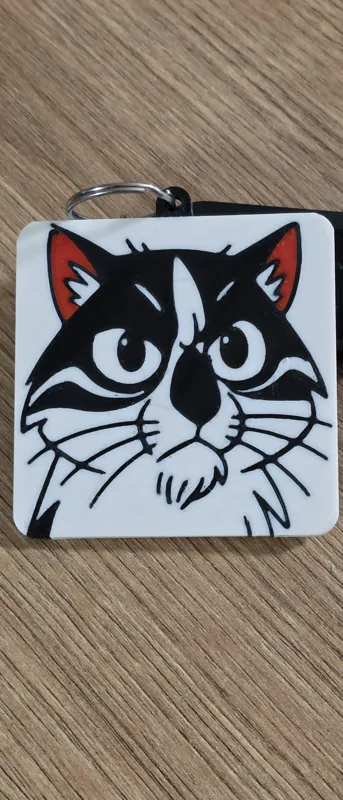 Angry Cat Keychain