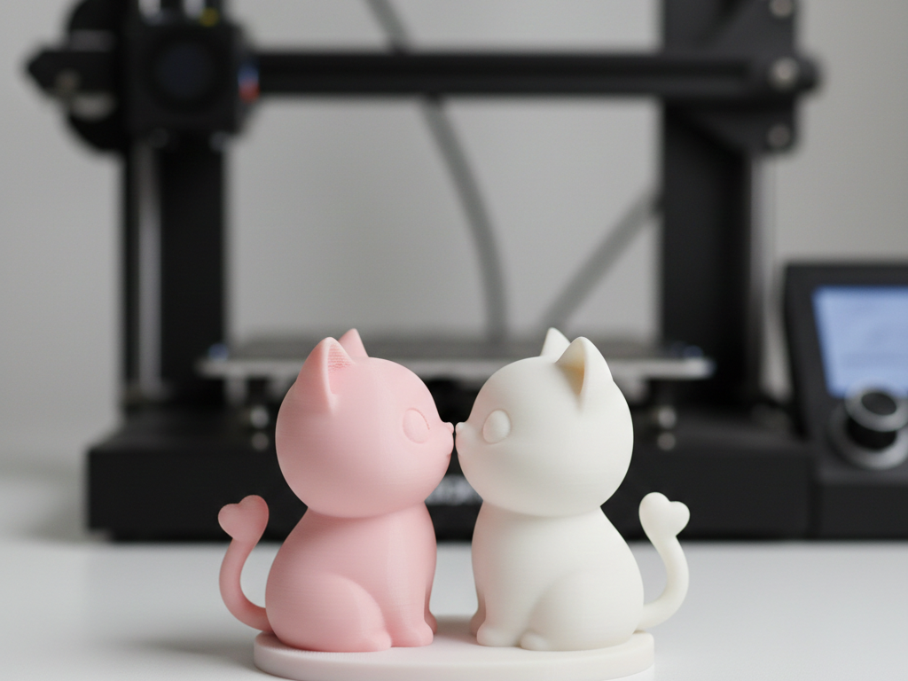 Kissing Cat Couple Figurines Valentines