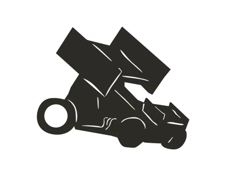 Sprint Car Silhouette Key Chain