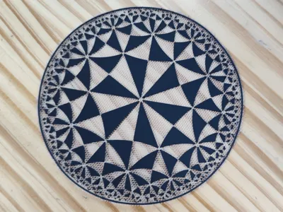 Hyperbolic Tessellation Experiment (6,4,2)