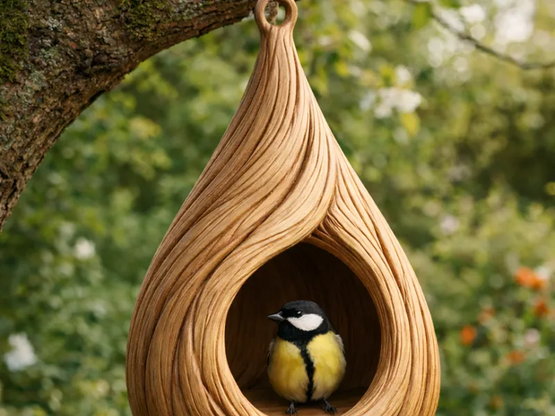 Tree Drop Birdhouse – Organic Hollow Teardrop