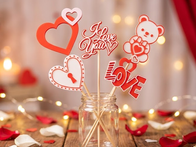 Heart & Love Flower Picks – No AMS Multicolor